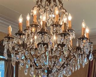 Stunning rock cut very large chandelier!  Appraised at $12,000!