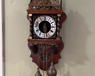 Very fine vintage dutch Warmink zaanse wall clock Wanduhr Pendeluhr ZAANLANDER Zaandam
