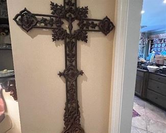 Antique wrought iron French cross