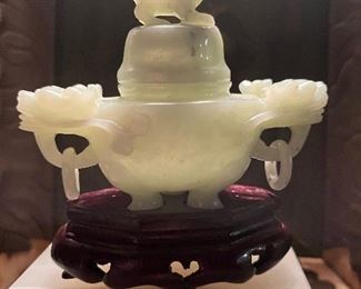 Antique jade incense burner 