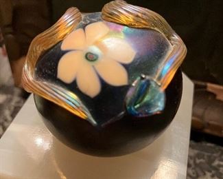 Stunning art glass paper weight orb