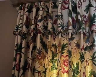 Custom made drapes, rods and valences throughout the house for sale!