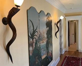 Late 3ft tall antler sconces