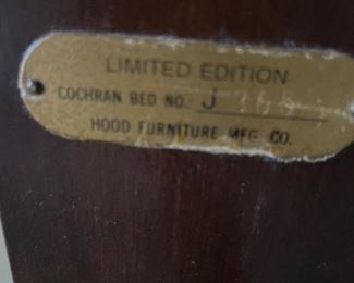 Limited edition Hood Four Post queen bed 