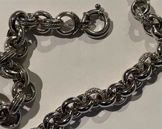 Chunky sterling rolo link bracelets 