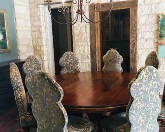 Custom Made  Large  Round  Table  with 8  chairs