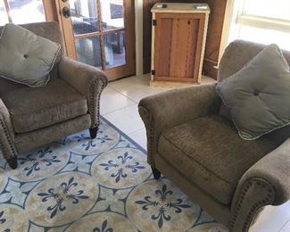 Pair of  chairs with nail  head  trim