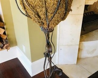 Pair of  stands  in the  shape  of  bird  nests  made  by noted metal designer Julia Klein of New Orleans
