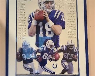 Signed poster and pictures Peyton Manning