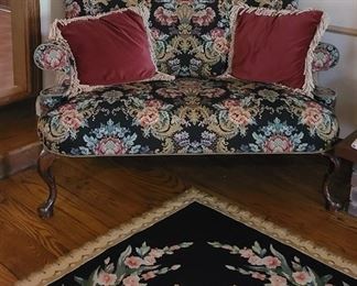 Tapestry area rug and Loveseat