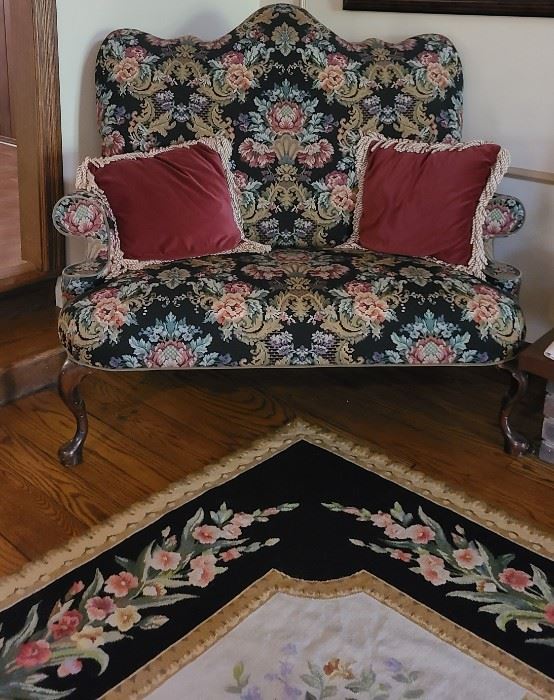 Tapestry area rug and Loveseat