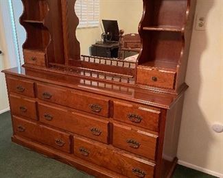 Amish made solid cherry. Dresser with mirror top. 