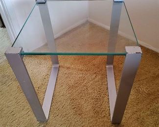 AAE013 - Art Deco Style Iron & Glass End Table