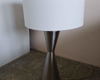AAE051 - Silver Finish Table Lamp w/Lamp Shade