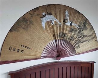 AAE062 - Large Vintage Folding Fan Wall Decor #1 of 2