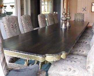 Palace Size Sherrill Ball & Claw Dining Table &  14 Sherrill Upholster Dining Chairs 