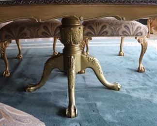 Palace Size Sherrill Ball & Claw Dining Table &  14 Sherrill Upholster Dining Chairs 