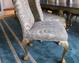 Palace Size Sherrill Ball & Claw Dining Table &  14 Sherrill Upholster Dining Chairs 