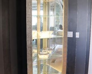 2 Silver  Leaf Corner Cabinets 