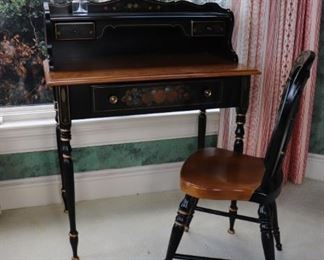  ETHAN ALLEN Hitchcock Style Writing Desk & Chair 