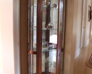curved glass Curio Cabinet 
