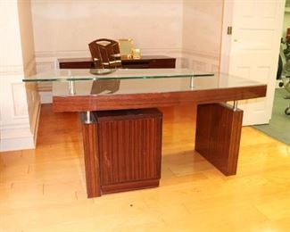 Excelsior Postmodern Italian Rosewood Desk 