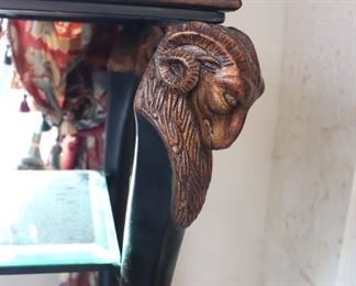 Ram Heads with  Hoof Feet  Etagere Display Pedestal (set of 2) 