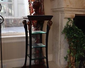  Ram Heads with  Hoof Feet  Etagere Display Pedestal (set of 2) 
