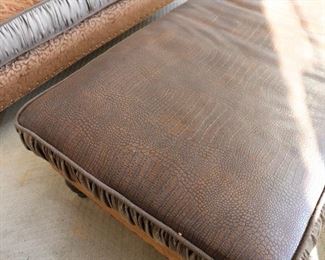 Mixed Leather & Luxury Fabric Sofas and Ottoman 