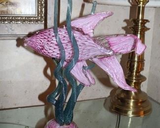 Fish In Seaweed Hand  Blown Glass