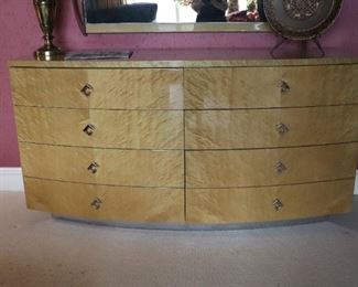 Greg  Sheres  Burlwood Dresser and Mirror 