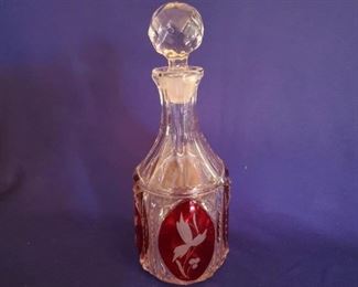 Cranberry Glass Decanter