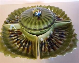 Vintage Divided Chips / Vegetable Dip