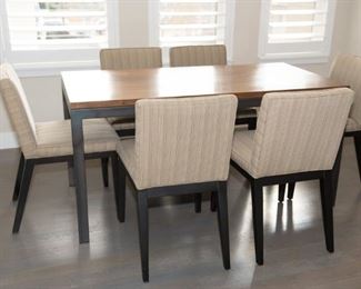 Room & Board Parsons Dining Table With Six Ansel Chairs