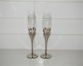 Pair Of Lenox Champagne Toasting Flutes