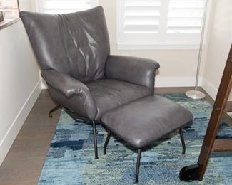 Room & Board Paris Leather Chair And Ottoman 
