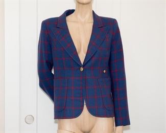 Smythe Womens Blue And Red Checked Blazer
