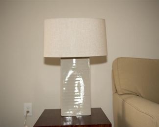 Grey Pillar Table Lamp