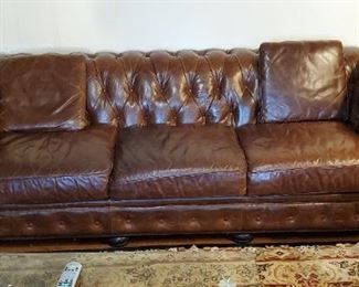 Brown Leather LR Couch