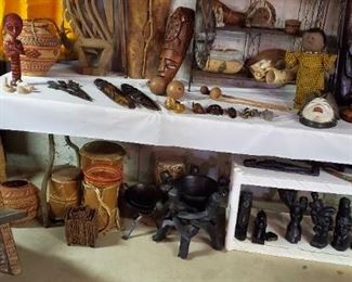 African Hand Carved Wood Pieces & Figural Sculptures