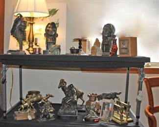 Bronzes and Book Ends, Pottery Stone Carvings