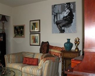 Sofa and Art and Table