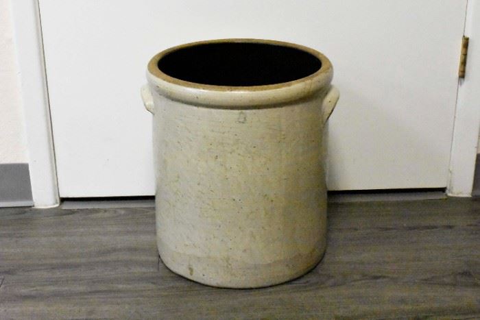 #8 Stoneware Crock with Applied Ear Handles