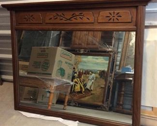 LOT#8- Carved wood mirror 50 inches by 40 inches  $30.00