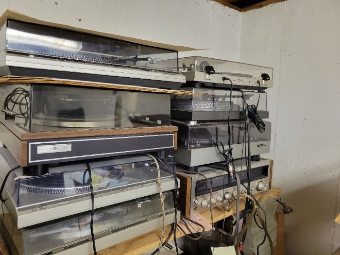 We have over 65  eight-track players and over 40 turntables as well as other radios and speakers  including Sony, Technics and Panasonic 