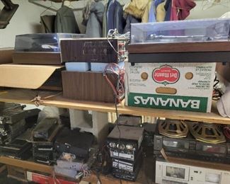 We have over 65  eight-track players and over 40 turntables as well as other radios and speakers  including Sony, Technics and Panasonic 
