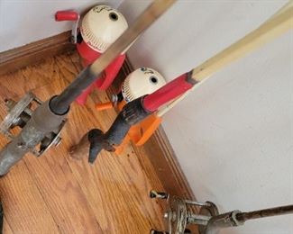 Vintage fishing poles and fishing decor