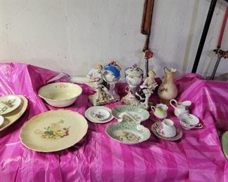 We have hand-painted English pieces and porcelain pieces