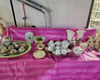 We have hand-painted English pieces and porcelain pieces