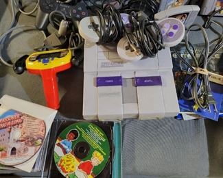 Super NES with controllers